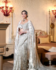 The Adorn Grey Drap Saree