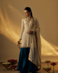 Beige and Teal Garara Set