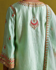 Kora Silk Kurti, Bamberg Satin Pallazo With Organza Dupatta