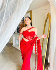 Red Color Saree With Elegant Drape