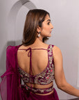 Plum Saree