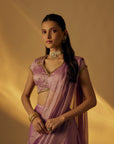 Lavender Pre-Drape Saree Set