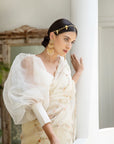 Puff Sleeves Silk Blouse