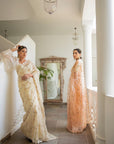 Ivory Hand Embroidered Jaal Saree Set