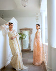 Ivory Hand Embroidered Jaal Saree Set