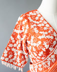 Orange Leheriya Print Saree With Blouse