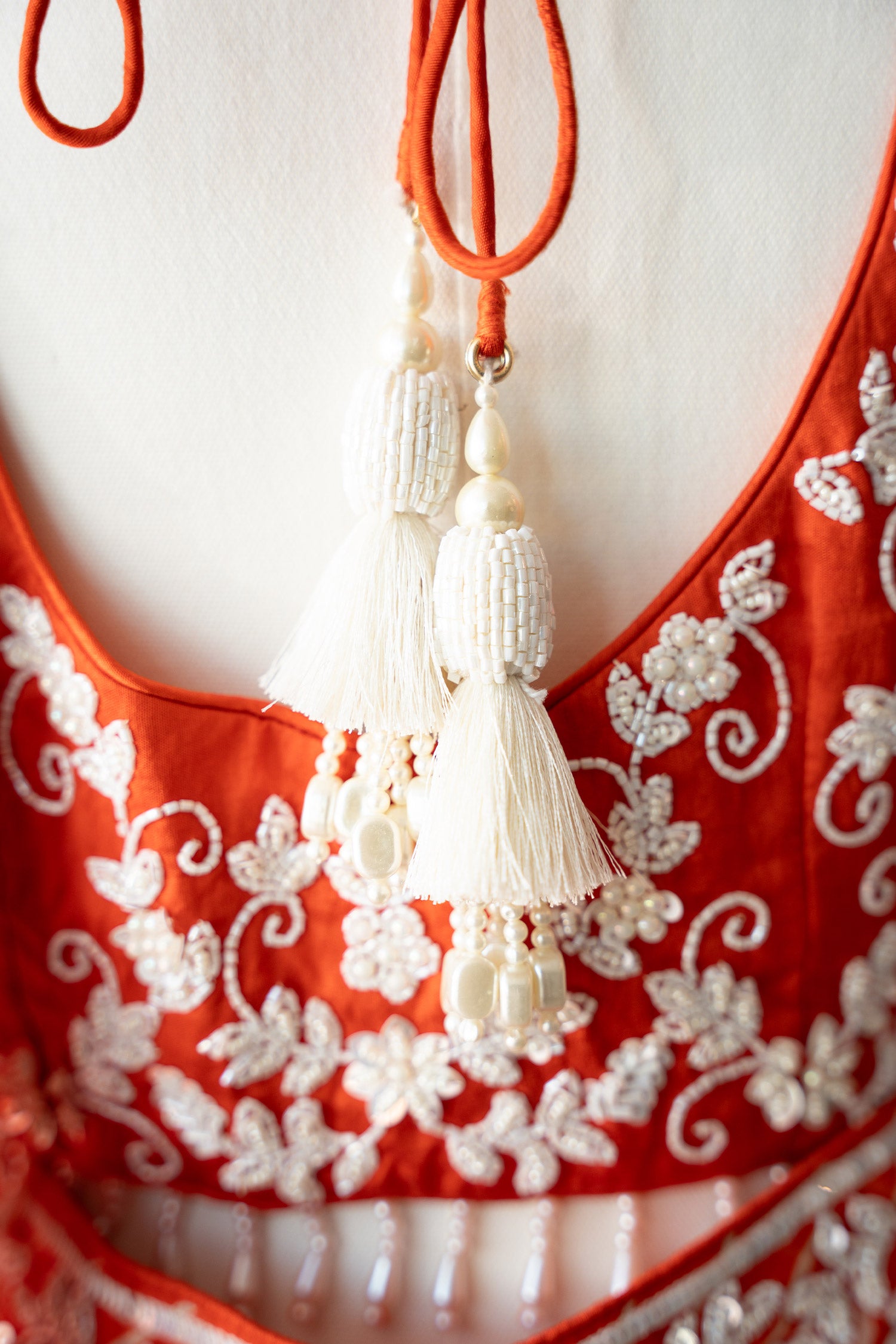 Orange Leheriya Print Saree With Blouse