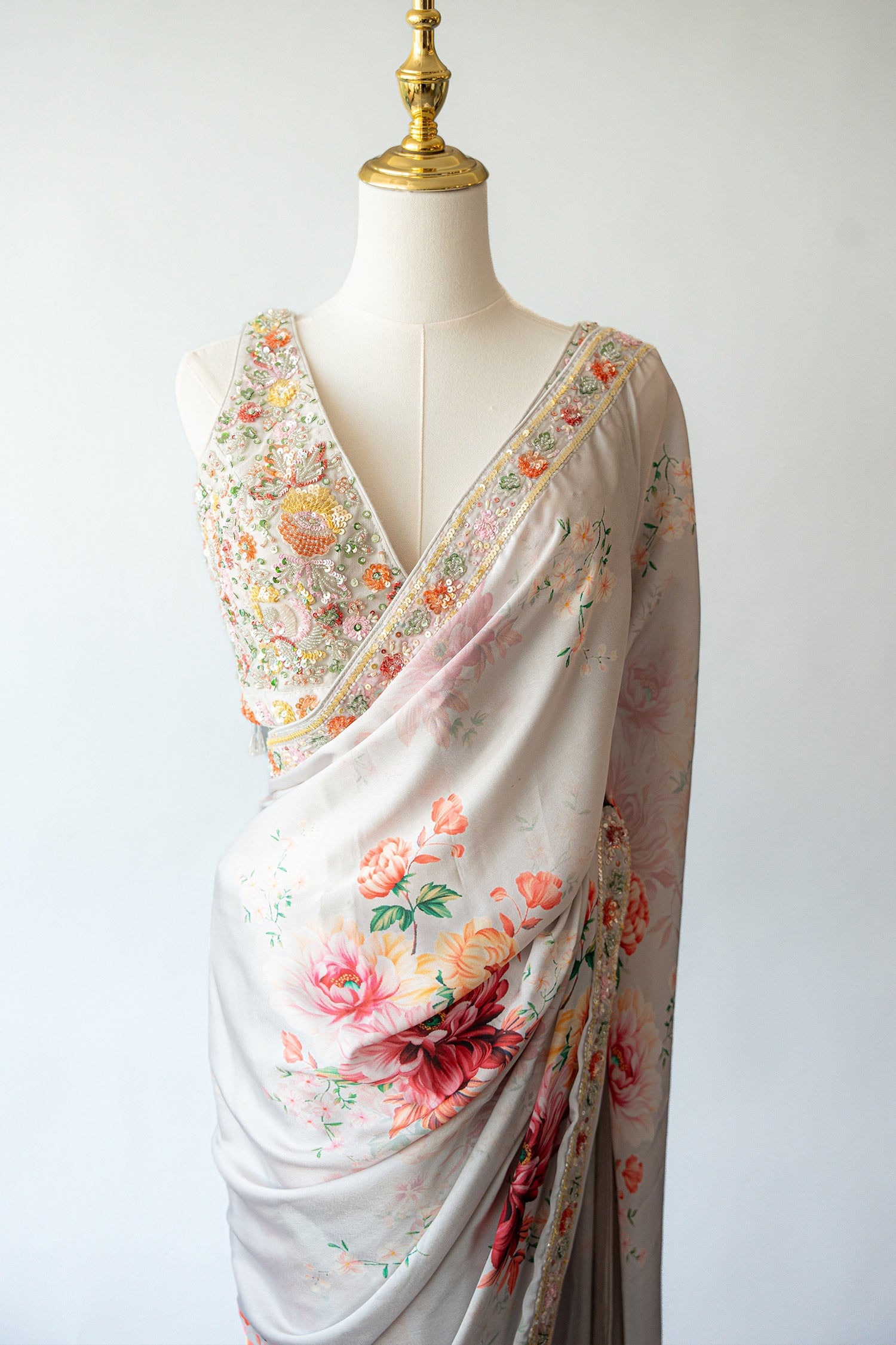 Silken Elegance In Silver Grey