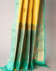 Handwoven Green Silk Sari With Unstitched Blouse