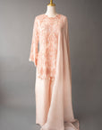 Opulent Peach Pearl-Embellished Suit Set