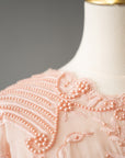 Opulent Peach Pearl-Embellished Suit Set