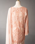 Opulent Peach Pearl-Embellished Suit Set