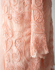 Opulent Peach Pearl-Embellished Suit Set