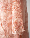 Opulent Peach Pearl-Embellished Suit Set