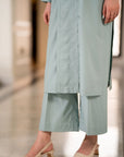 Ice- Blue Kurta with Pants (Set of 2)