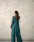 Turquoise Kurta with Pants (Set of 2)