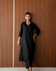 Black Kurta with Pants (Set of 2)