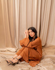 Warm Brown Kurta with Pants (Set of 2)