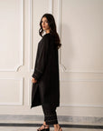 Black Kurta with Pants (Set of 2)