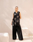 Khushboo & Pankaj Women Black Embroidered Kurta Set with Salwar