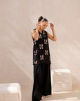 Khushboo & Pankaj Women Black Embroidered Kurta Set with Salwar