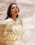 Khushboo & Pankaj Women Lemon Yellow Embroidered Kurta Set with Salwar