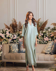 Khushboo & Pankaj Seafoam Silk Kaftan Kurta Set