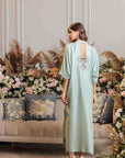Khushboo & Pankaj Seafoam Silk Kaftan Kurta Set