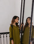 Khushboo & Pankaj Olive Women Crepe Co-ord Set