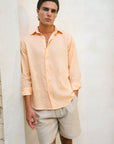 Khushboo & Pankaj Melon Linen Regular Fit Shirt (Corsica Collection)
