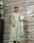 Khushboo & Pankaj Sage Green Pure Silk Kurta Set (Silk Serenity)