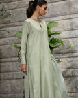 Khushboo & Pankaj Sage Green Pure Silk Kurta Set (Silk Serenity)
