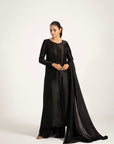 Khushboo & Pankaj Classic Black Pure Silk Kurta Set (Silk Serenity)