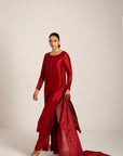 Khushboo & Pankaj Deep Red Pure Silk Kurta Set (Silk Serenity)