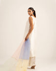 Khushboo & Pankaj Ivory White Pure Silk Sleeveless Kurta Set (Silk Serenity)