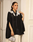 Khushboo & Pankaj Black & Ivory Embroidered Silk Suit Set