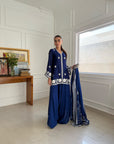 Khushboo & Pankaj Royal Blue Embroidered Silk Suit Set with Dupatta