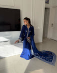 Khushboo & Pankaj Royal Blue Embroidered Silk Suit Set with Dupatta