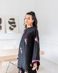 Khushboo & Pankaj Noir Hummingbird Embroidered Kurta Set