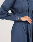 Khushboo & Pankaj Indigo Tailored Denim Shirt Dress