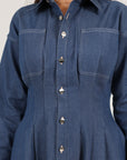 Khushboo & Pankaj Indigo Tailored Denim Shirt Dress