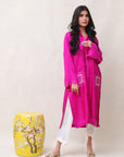 Khushboo & Pankaj Fuchsia Embroidered Kurta Set