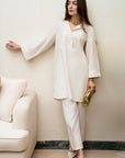 Khushboo & Pankaj Ivory Cotton Tunic Co-Ord Set