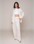 Khushboo & Pankaj Ivory Shell Linen Relaxed Co-Ord Set