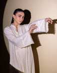 Khushboo & Pankaj Ivory Pintuck Kurta Set