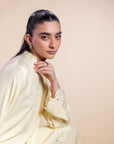 Khushboo & Pankaj Lemon Yellow Scallop Detail Kurta Set