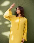 Khushboo & Pankaj Muted Marigold Fringe Kurta Set