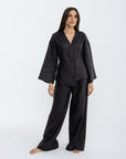 Khushboo & Pankaj Midnight Veil Linen Wrap Co-Ord Set