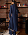 Khushboo & Pankaj Midnight Navy Embroidered Pleated Kurta Set
