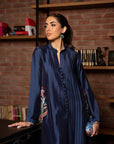 Khushboo & Pankaj Midnight Navy Embroidered Pleated Kurta Set
